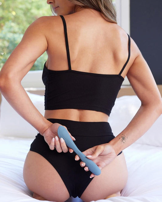 Twilight Mood being held behind model's back