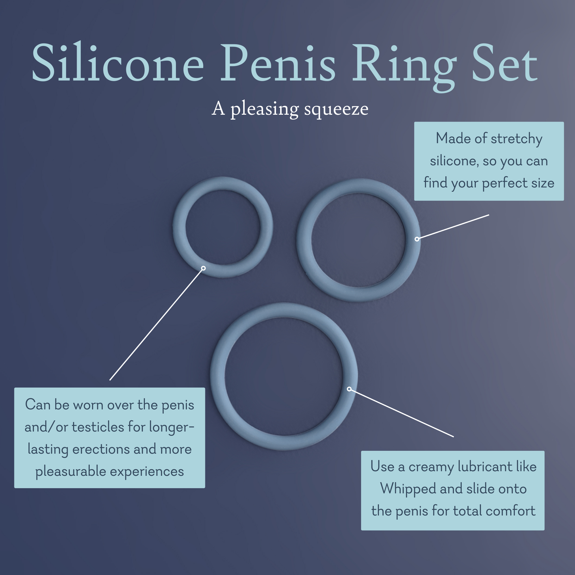 Silicone Penis Ring Set – Pure Romance