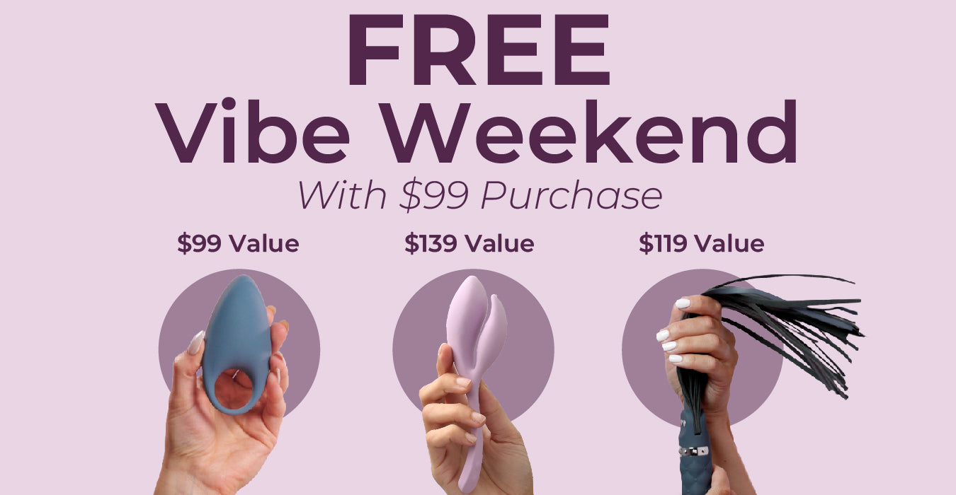 spend $99, choose between 3 free vibes at pure romance