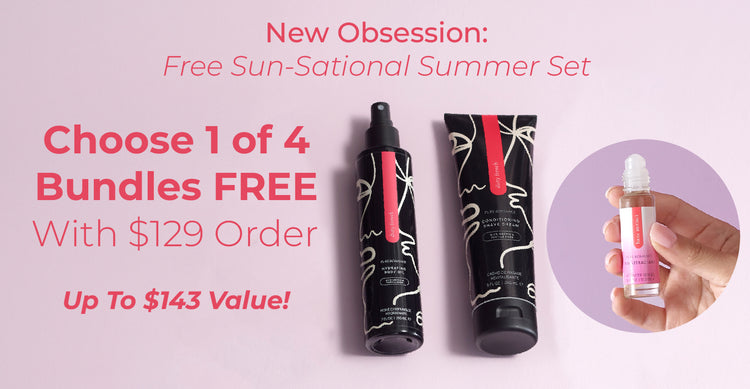 choose one of four summer sets free with $129 order at pure romance