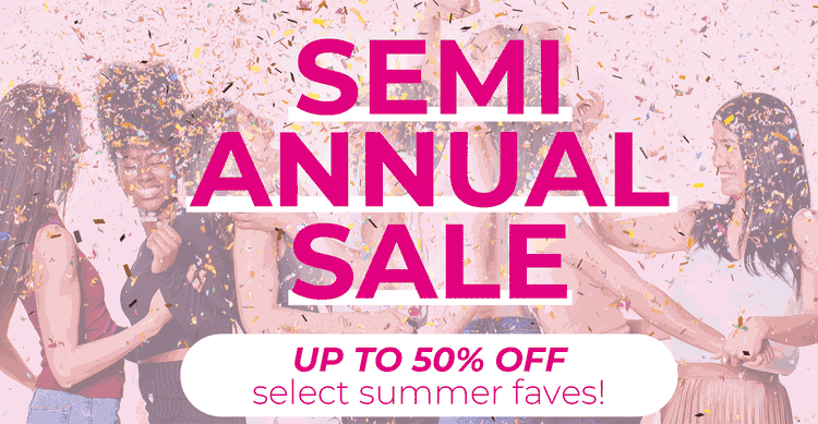 up to 50% off semi annual sale at pure romance