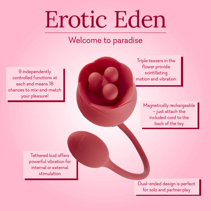 Erotic Eden Rose Vibrator Infographic Pure Romance
