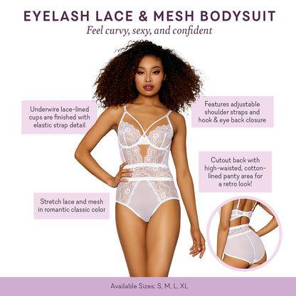 Eyelash Lace & Mesh Bodysuit