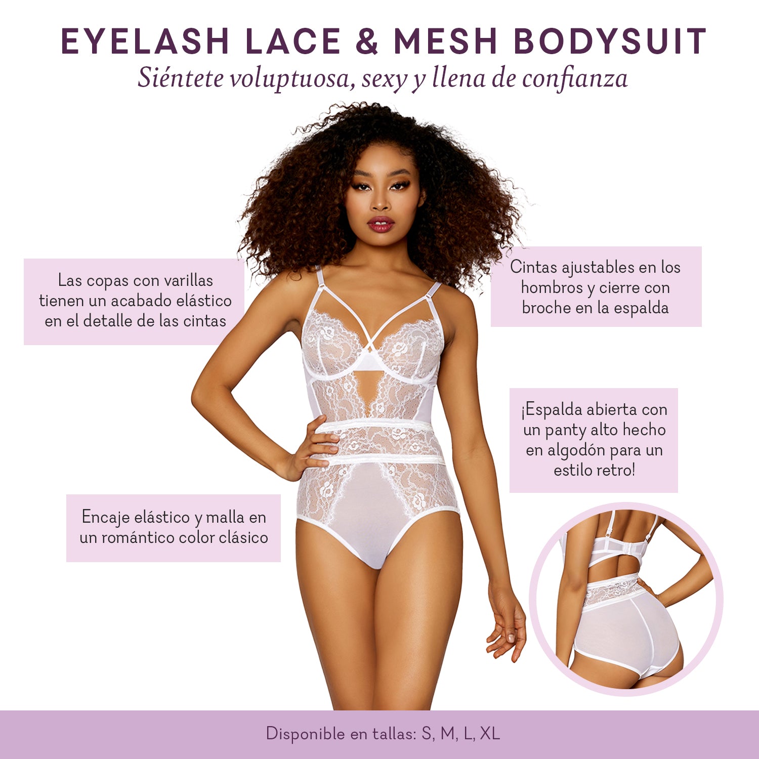 Just Sexy Lingerie Women's and Women's Plus Eyelash Lace Lingerie Bodysuit  