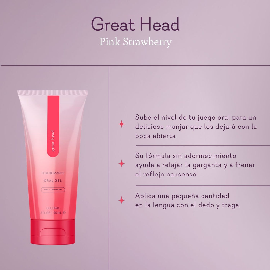 Great Head Pink Strawberry - Pure Romance Great Head Gel