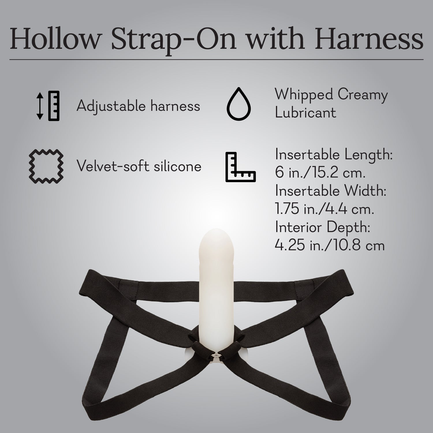 Hollow Strap-On with Harness Infographic 2 Pure Romance