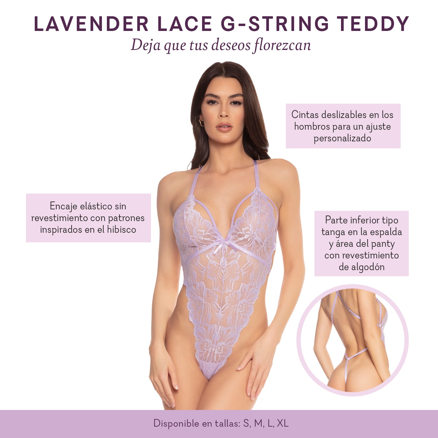 Lavender Lace G-string Teddy – Pure Romance