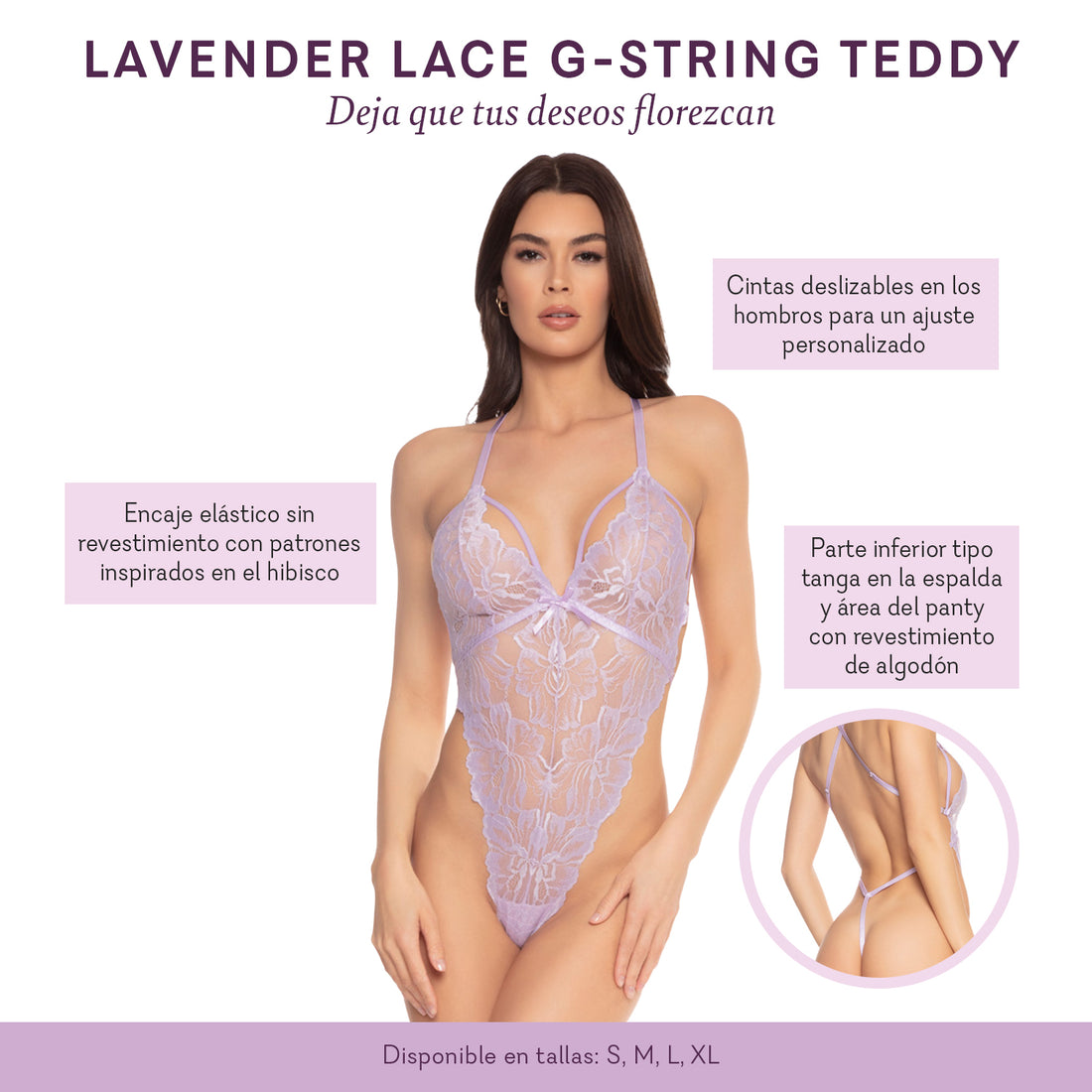 Lavender Lace G-string Teddy