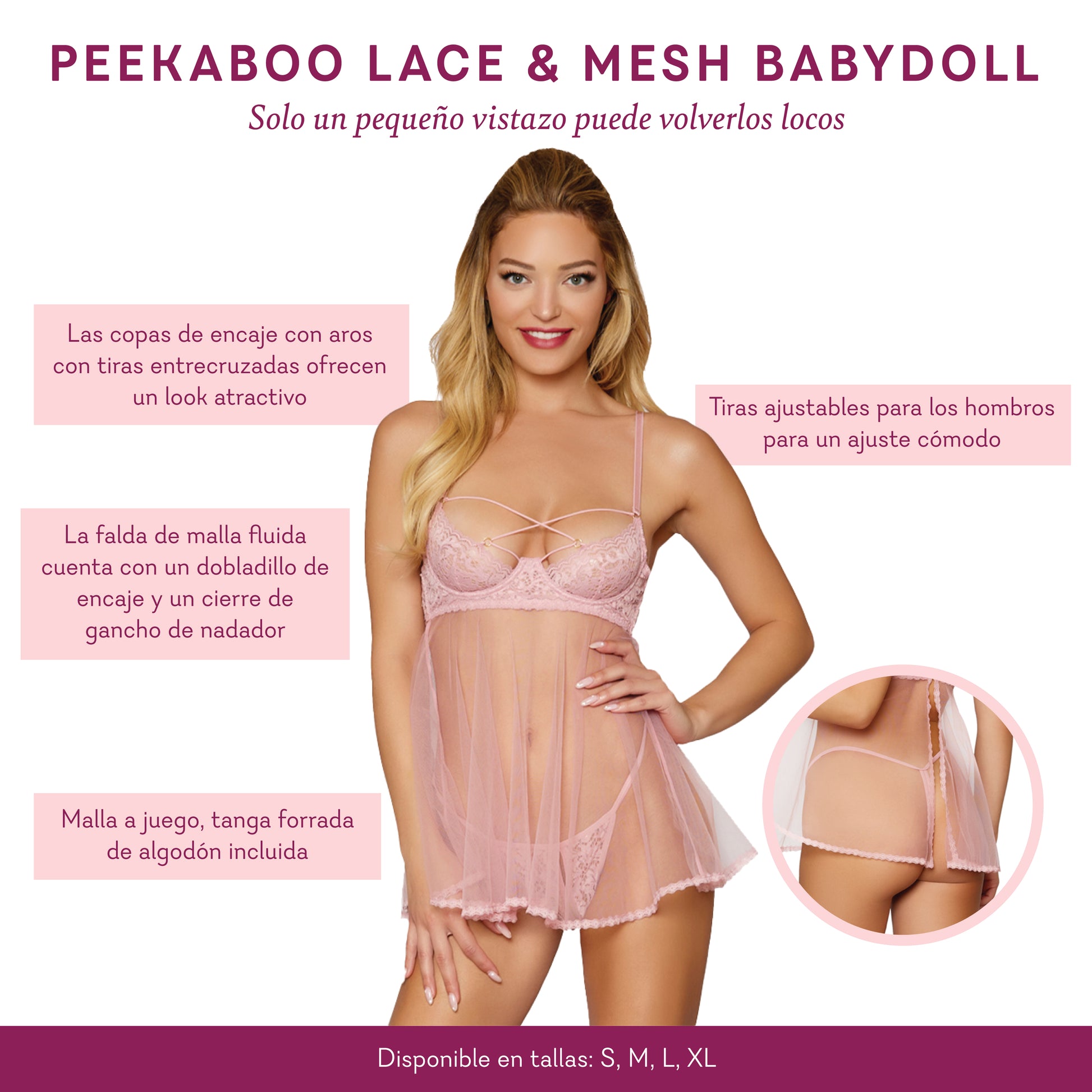 Lace And Mesh Babydoll