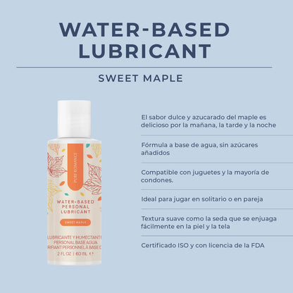 Water-Based Personal Lubricant - Sweet Maple infographic Spanish Pure Romance